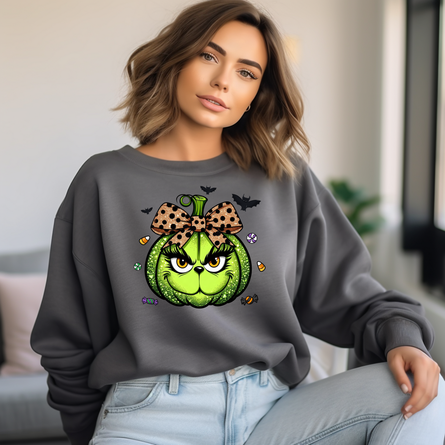 Grinchy Pumpkin Crewneck